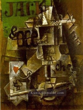  art - Verre Pernod et cartes 1912 kubist Pablo Picasso